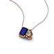 3 - Arika 1.15 ctw Emerald Shape Created Blue Sapphire with Pear Shape Smoky Quartz Toi Et Moi Women Pendant Necklace 