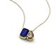 3 - Arika 1.15 ctw Emerald Shape Created Blue Sapphire with Pear Shape Smoky Quartz Toi Et Moi Women Pendant Necklace 