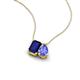 3 - Arika 1.25 ctw Emerald Shape Created Blue Sapphire with Pear Shape Tanzanite Toi Et Moi Women Pendant Necklace 