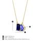 4 - Arika 1.25 ctw Emerald Shape Created Blue Sapphire with Pear Shape Tanzanite Toi Et Moi Women Pendant Necklace 