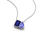 3 - Arika 1.25 ctw Emerald Shape Created Blue Sapphire with Pear Shape Tanzanite Toi Et Moi Women Pendant Necklace 