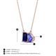 4 - Arika 1.25 ctw Emerald Shape Created Blue Sapphire with Pear Shape Tanzanite Toi Et Moi Women Pendant Necklace 