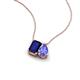 3 - Arika 1.25 ctw Emerald Shape Created Blue Sapphire with Pear Shape Tanzanite Toi Et Moi Women Pendant Necklace 