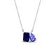 1 - Arika 1.25 ctw Emerald Shape Created Blue Sapphire with Pear Shape Tanzanite Toi Et Moi Women Pendant Necklace 