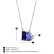 4 - Arika 1.25 ctw Emerald Shape Created Blue Sapphire with Pear Shape Tanzanite Toi Et Moi Women Pendant Necklace 