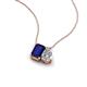 3 - Arika 1.20 ctw Emerald Shape Created Blue Sapphire with Pear Shape Lab Grown Diamond Toi Et Moi Women Pendant Necklace 