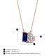 4 - Arika 1.20 ctw Emerald Shape Created Blue Sapphire with Pear Shape Lab Grown Diamond Toi Et Moi Women Pendant Necklace 