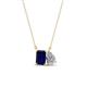 1 - Arika 1.20 ctw Emerald Shape Created Blue Sapphire with Pear Shape Lab Grown Diamond Toi Et Moi Women Pendant Necklace 