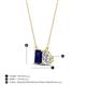 4 - Arika 1.20 ctw Emerald Shape Created Blue Sapphire with Pear Shape Lab Grown Diamond Toi Et Moi Women Pendant Necklace 