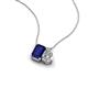 3 - Arika 1.20 ctw Emerald Shape Created Blue Sapphire with Pear Shape Lab Grown Diamond Toi Et Moi Women Pendant Necklace 