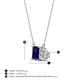 4 - Arika 1.20 ctw Emerald Shape Created Blue Sapphire with Pear Shape Lab Grown Diamond Toi Et Moi Women Pendant Necklace 