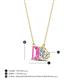 4 - Arika 1.21 ctw Emerald Shape Created Pink Sapphire with Pear Shape Lab Grown Diamond Toi Et Moi Women Pendant Necklace 