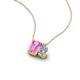 3 - Arika 1.21 ctw Emerald Shape Created Pink Sapphire with Pear Shape Lab Grown Diamond Toi Et Moi Women Pendant Necklace 