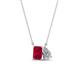 1 - Arika 1.21 ctw Emerald Shape Created Ruby with Pear Shape Lab Grown Diamond Toi Et Moi Women Pendant Necklace 