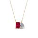 1 - Arika 1.21 ctw Emerald Shape Created Ruby with Pear Shape Lab Grown Diamond Toi Et Moi Women Pendant Necklace 