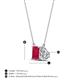 4 - Arika 1.21 ctw Emerald Shape Created Ruby with Pear Shape Lab Grown Diamond Toi Et Moi Women Pendant Necklace 