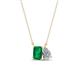 1 - Arika 0.95 ctw Emerald Shape Created Emerald with Pear Shape Lab Grown Diamond Toi Et Moi Women Pendant Necklace 