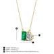4 - Arika 0.95 ctw Emerald Shape Created Emerald with Pear Shape Lab Grown Diamond Toi Et Moi Women Pendant Necklace 