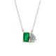 1 - Arika 0.95 ctw Emerald Shape Created Emerald with Pear Shape Lab Grown Diamond Toi Et Moi Women Pendant Necklace 