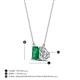 4 - Arika 0.95 ctw Emerald Shape Created Emerald with Pear Shape Lab Grown Diamond Toi Et Moi Women Pendant Necklace 