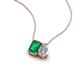 3 - Arika 0.95 ctw Emerald Shape Created Emerald with Pear Shape Lab Grown Diamond Toi Et Moi Women Pendant Necklace 