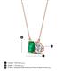 4 - Arika 0.95 ctw Emerald Shape Created Emerald with Pear Shape Lab Grown Diamond Toi Et Moi Women Pendant Necklace 