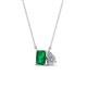 1 - Arika 0.95 ctw Emerald Shape Created Emerald with Pear Shape Lab Grown Diamond Toi Et Moi Women Pendant Necklace 