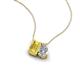 3 - Arika 1.00 ctw Emerald Shape Created Yellow Sapphire with Pear Shape Lab Grown Diamond Toi Et Moi Women Pendant Necklace 