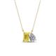1 - Arika 1.00 ctw Emerald Shape Created Yellow Sapphire with Pear Shape Lab Grown Diamond Toi Et Moi Women Pendant Necklace 