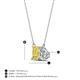 4 - Arika 1.00 ctw Emerald Shape Created Yellow Sapphire with Pear Shape Lab Grown Diamond Toi Et Moi Women Pendant Necklace 