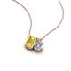 3 - Arika 1.00 ctw Emerald Shape Created Yellow Sapphire with Pear Shape Lab Grown Diamond Toi Et Moi Women Pendant Necklace 