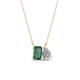 1 - Arika 1.21 ctw Emerald Shape Created Alexandrite with Pear Shape Lab Grown Diamond Toi Et Moi Women Pendant Necklace 