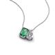 3 - Arika 1.21 ctw Emerald Shape Created Alexandrite with Pear Shape Lab Grown Diamond Toi Et Moi Women Pendant Necklace 
