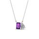 1 - Arika 1.00 ctw Emerald Shape Amethyst with Pear Shape Lab Grown Diamond Toi Et Moi Women Pendant Necklace 