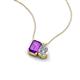 3 - Arika 1.00 ctw Emerald Shape Amethyst with Pear Shape Lab Grown Diamond Toi Et Moi Women Pendant Necklace 