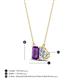 4 - Arika 1.00 ctw Emerald Shape Amethyst with Pear Shape Lab Grown Diamond Toi Et Moi Women Pendant Necklace 
