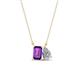 1 - Arika 1.00 ctw Emerald Shape Amethyst with Pear Shape Lab Grown Diamond Toi Et Moi Women Pendant Necklace 
