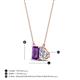 4 - Arika 1.00 ctw Emerald Shape Amethyst with Pear Shape Lab Grown Diamond Toi Et Moi Women Pendant Necklace 