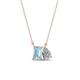 1 - Arika 0.90 ctw Emerald Shape Aquamarine with Pear Shape Lab Grown Diamond Toi Et Moi Women Pendant Necklace 