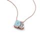 3 - Arika 0.90 ctw Emerald Shape Aquamarine with Pear Shape Lab Grown Diamond Toi Et Moi Women Pendant Necklace 