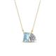 1 - Arika 0.90 ctw Emerald Shape Aquamarine with Pear Shape Lab Grown Diamond Toi Et Moi Women Pendant Necklace 