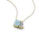 3 - Arika 0.90 ctw Emerald Shape Aquamarine with Pear Shape Lab Grown Diamond Toi Et Moi Women Pendant Necklace 