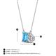 4 - Arika 1.10 ctw Emerald Shape Blue Topaz with Pear Shape Lab Grown Diamond Toi Et Moi Women Pendant Necklace 