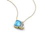 3 - Arika 1.10 ctw Emerald Shape Blue Topaz with Pear Shape Lab Grown Diamond Toi Et Moi Women Pendant Necklace 