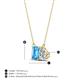 4 - Arika 1.10 ctw Emerald Shape Blue Topaz with Pear Shape Lab Grown Diamond Toi Et Moi Women Pendant Necklace 