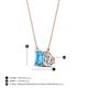 4 - Arika 1.10 ctw Emerald Shape Blue Topaz with Pear Shape Lab Grown Diamond Toi Et Moi Women Pendant Necklace 