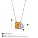 4 - Arika 0.95 ctw Emerald Shape Citrine with Pear Shape Lab Grown Diamond Toi Et Moi Women Pendant Necklace 