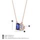 4 - Arika 0.95 ctw Emerald Shape Iolite with Pear Shape Lab Grown Diamond Toi Et Moi Women Pendant Necklace 