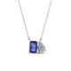 1 - Arika 0.95 ctw Emerald Shape Iolite with Pear Shape Lab Grown Diamond Toi Et Moi Women Pendant Necklace 