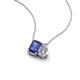 3 - Arika 0.95 ctw Emerald Shape Iolite with Pear Shape Lab Grown Diamond Toi Et Moi Women Pendant Necklace 
